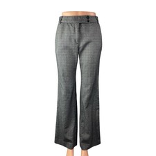 Max Mara Women's Gray Wool Mid Rise Flare Wide Leg Trousers Office Dress Pants 6
