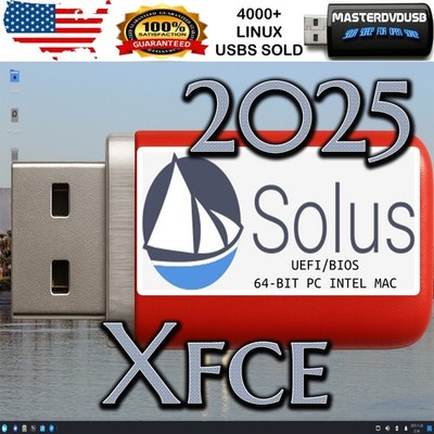 Solus 2025 XFCE   Bootable USB Live Installer   PC & Intel Mac   UEFI/BIOS