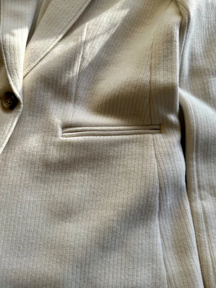 Ann Taylor Winter White Tweed Blazer Jacket Size 00P WINTER Career Chic READY - Image 3 of 4