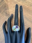 Beautiful vintage 925 sterling silver ring with multicolored stones
