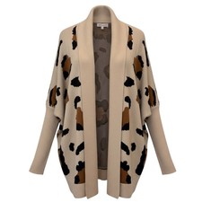 Philosophy Republic Clothing Leopard Print Viscose Blend Open Cardigan S New