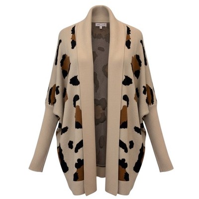 Philosophy Republic Clothing Leopard Print Viscose Blend Open Cardigan S New