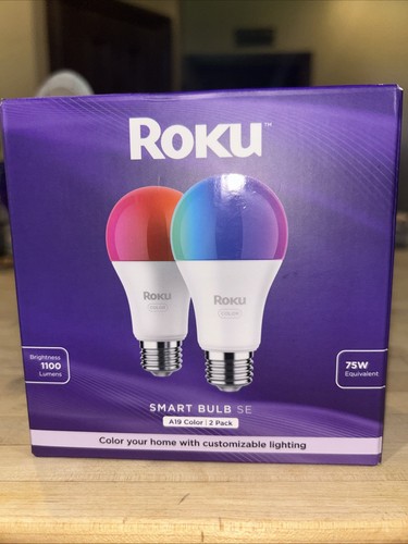 Roku Smart Home Smart Bulb SE (Color) 2-Pack with 16 Million Color Open Box 12 W
