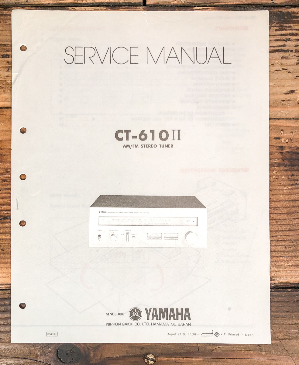 Yamaha CT-610 II MK2 Tuner Service Manual *Original*
