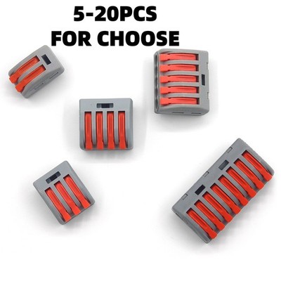 Spring Lever Terminal Block Electric Cable Wire Connectors Adapter 2/3/4/5/8 Way