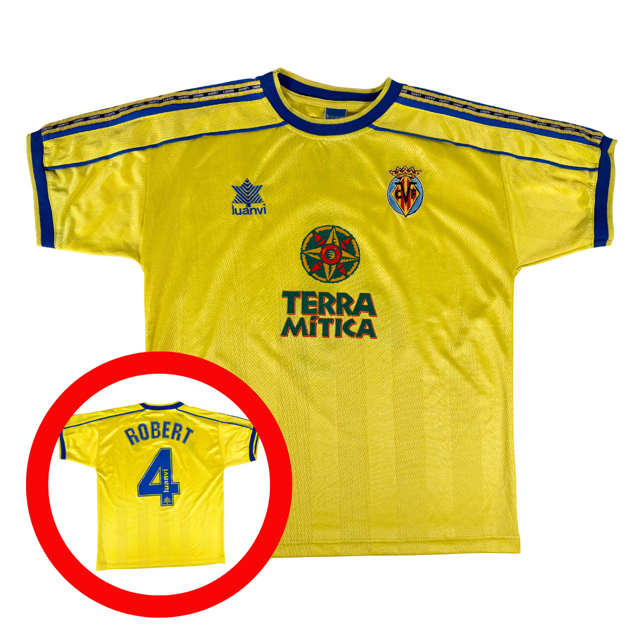 VILLARREAL 1998/99 LUANVI Home Football Shirt M 90s Spain Vintage Soccer Jersey