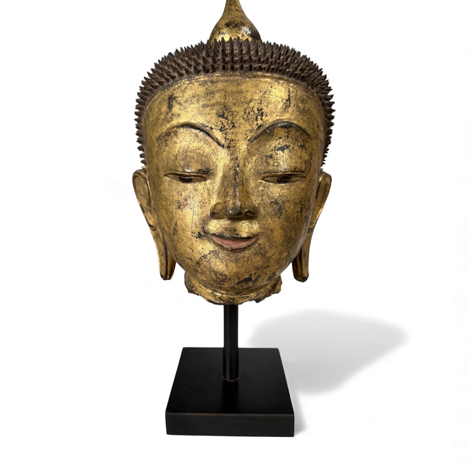 Burmese Buddha Head Lacquerware Gilded Burma Collection 39 cm big sized