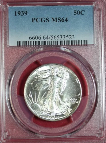 1939-P WALKING LIBERTY HALF DOLLAR PCGS MS64