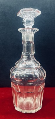 VAL SAINT LAMBERT KARAFFE CARAFE A VIN CRISTAL TAILLE COTES PLATES 19EME XIXEME