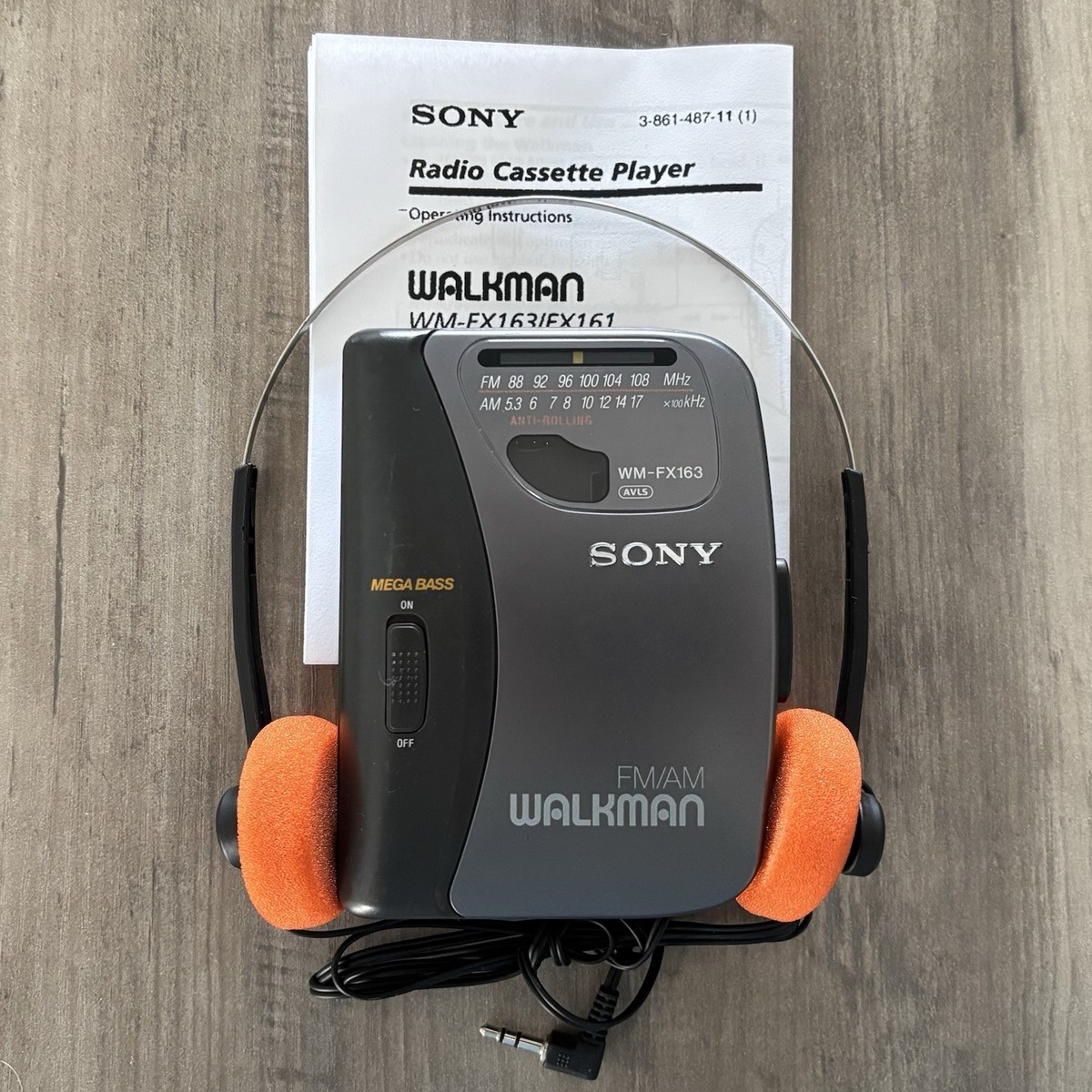 Sony Walkman WM-FX163 AM/FM Cassette Player - New Belt