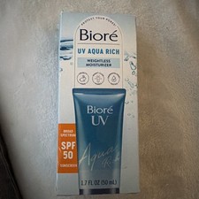 Biore UV Aqua Rich Weightless Moisturizer Sunscreen SPF 50 1.7 fl oz Exp 11/26