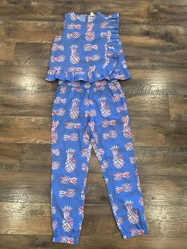 Crewcuts Girls 12/14 Blue Pineapple 2 Piece Set NWT