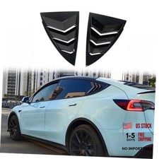 Rear Side Window Cover Louver Sport Style Cool Exterior Bright Black