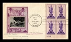 HAWAII TERRITORY FDC SCOTT 799 PLATE BLOCK IOOR NATIVE DWELLINGS US COVER