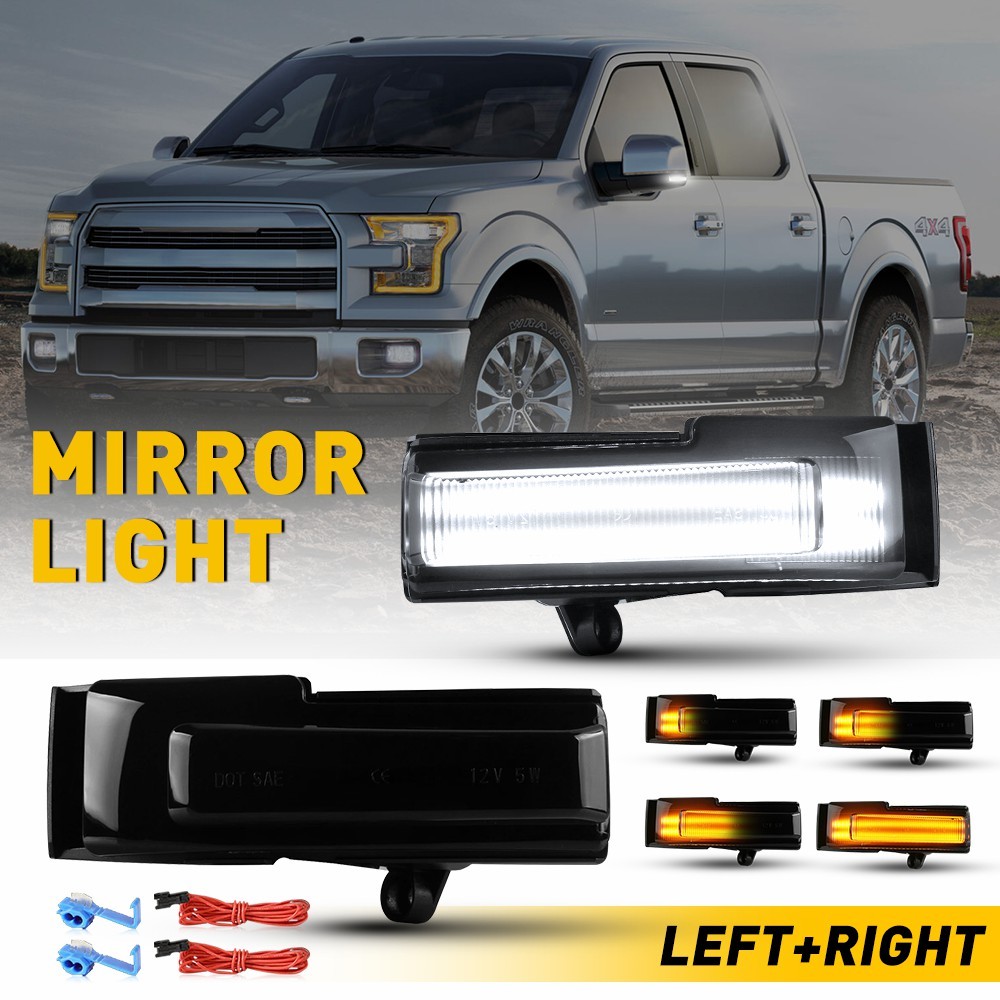 Switchback LED Side Mirror Light Dynamic Turn Signal Fit for 2015-2020 Ford F150