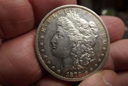 1879-O  Morgan Silver Dollar AU Pretty first year O Mint Morgan