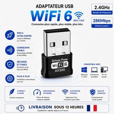 Clé Wifi 6 USB AX300 Adaptateur Bluetooth 5.3 Dongle 2,4 / 5 GHz Pc Windows