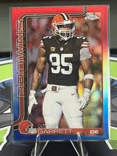 2025 Topps Chrome Football - Myles Garrett #70 Red White & Blue Refractor