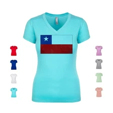 Chile Flag patriotic heritage pride culture nationality Women's V Neck Shirt