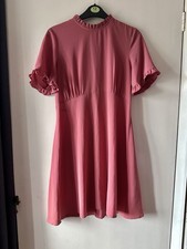 Size 10 Skater Tea Dress Chiffon Primark Coral