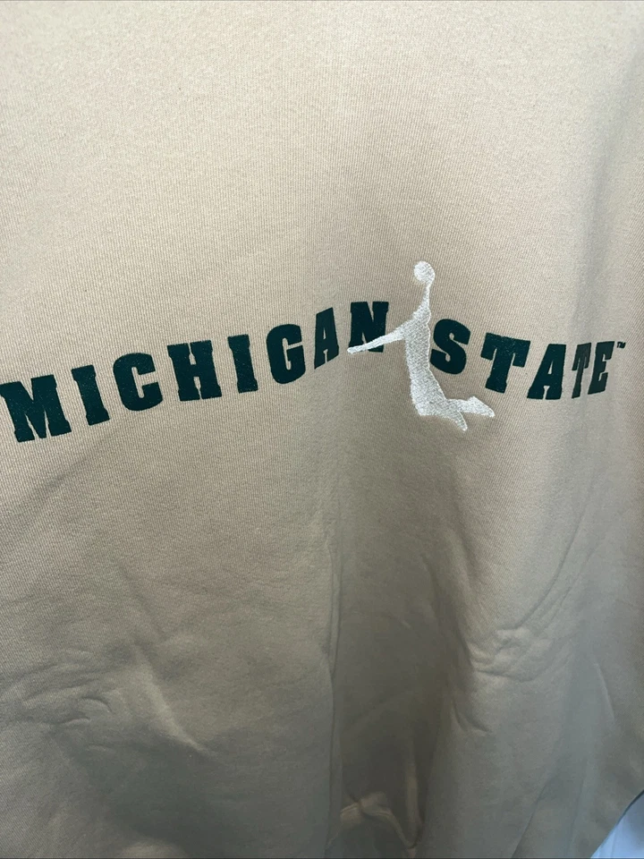 Vtg. Michigan State Basketball Men’s Y2K 90’s Hanes Sweatshirt NOS Size XL Beige - Image 2 of 4