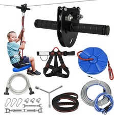30M Zip Line Kit for Kids Adults.Up To160Kg, Updated Rust Proof Removable Des...