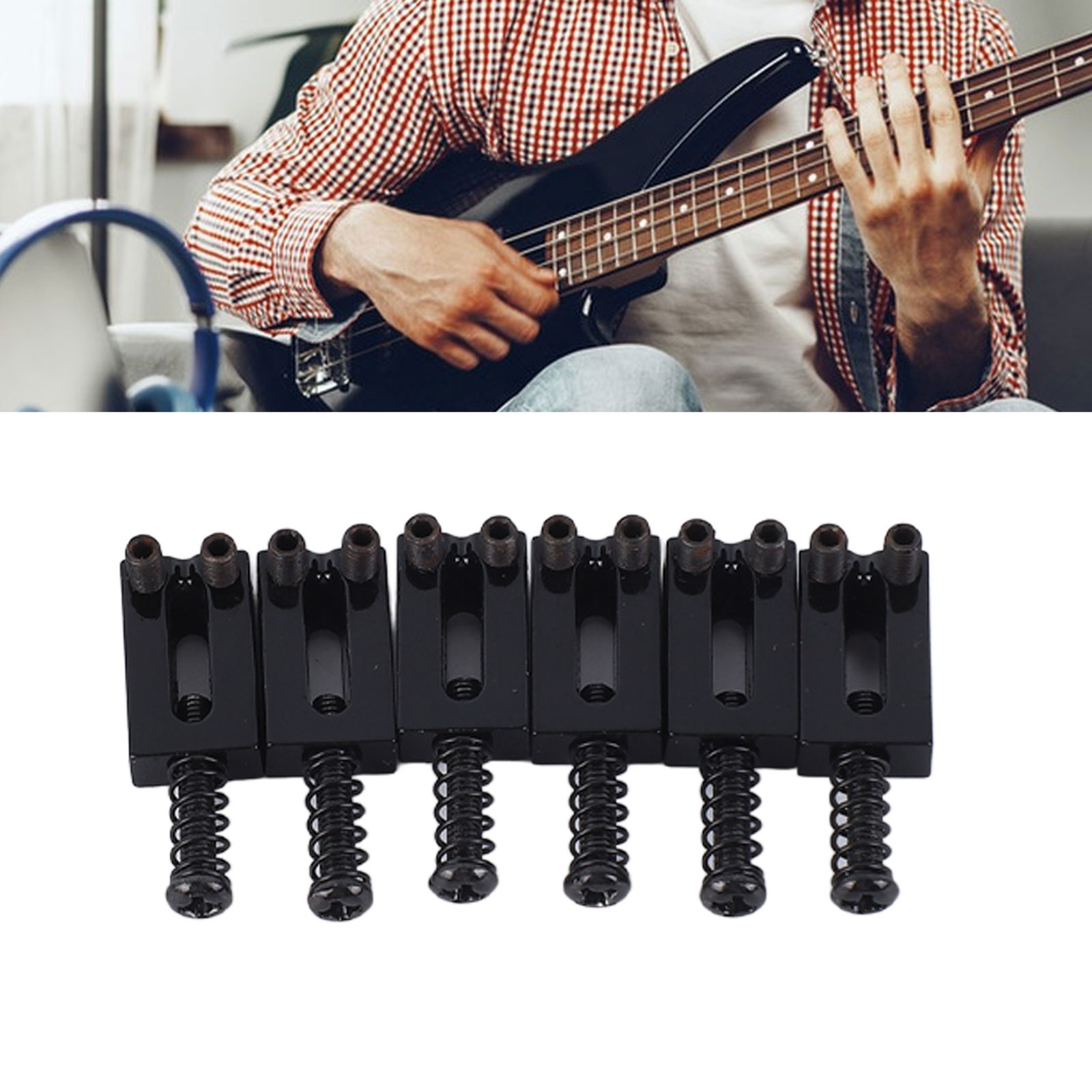 6PCS Electric Guitar Bridge Saddle Standard Zinc Alloy Guitar Tremolo Bridge