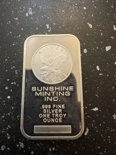 1oz American Silver Eagle Sunshine Minting Inc -  999 Fine Silver Bullion Bar