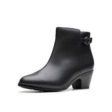 Clarks Women's Emily2 Belle Fashion Boot, Black Leather, 9.5