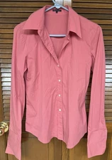 Theory Pink Button Down Blouse Medium Career Minimalist Office Chic