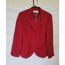 Tahari Arthur S. Levine Women's Red Blazer Size 10 Notch Lapel Lined