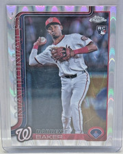 2025 Topps Chrome Darren Baker Rookie Raywave Refractor Nationals