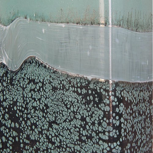 Uttermost 18096 Fuze 14-1/4" Tall Glass Vase - Set of 2 - Aqua / Bronze - Picture 3 of 5