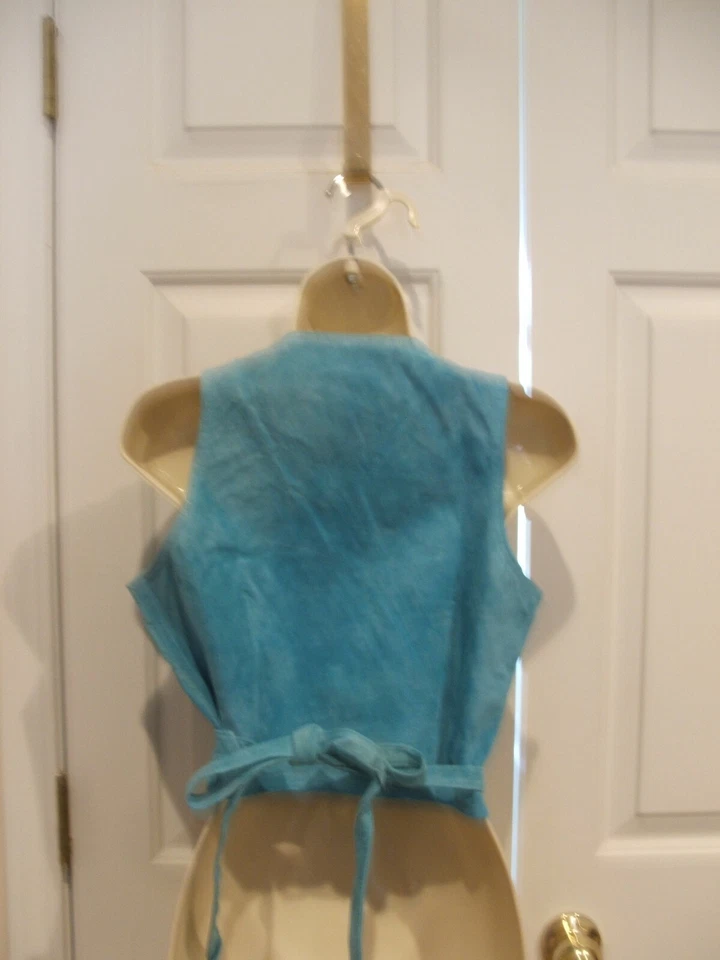 Новый с Ярлыками Newport News Stylework bRIGHT AQUA замши полностью на подкладке надежном жилет верхний размер 8 - Изображение 2 из 2