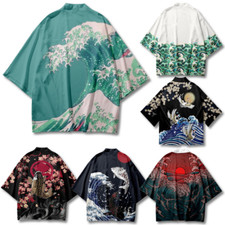 Summer Casualyouth Cardigan Japanese Kimono Cloak Print Home Bathrobe Tops