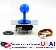 Sanwa Original Japan Arcade Joystick JLF-TP-8YT-SK Translucent Clear BLUE Ball