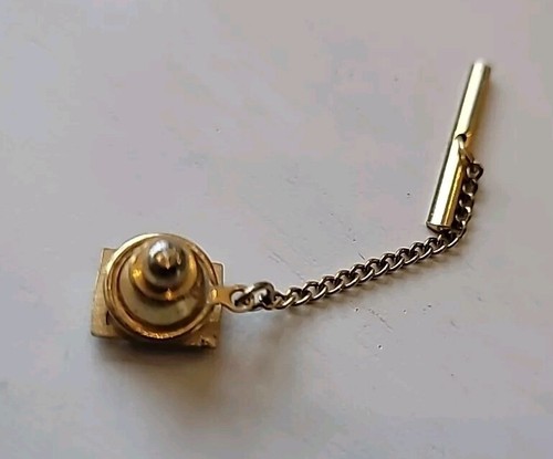 Swank Vintage Tie Bar Tack Pin Cadena Oro Hombres Joyería Rectángulo - Imagen 5 de 6