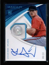 LUCAS SIMS 2018 IMMACULATE ROOKIE USED JERSEY BUTTON RELIC AUTO #08/10 FC2358