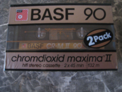 2x BASF Chrome Maxima II 90 IEC II Audio Kassette Cassette Tape - Neu & OVP