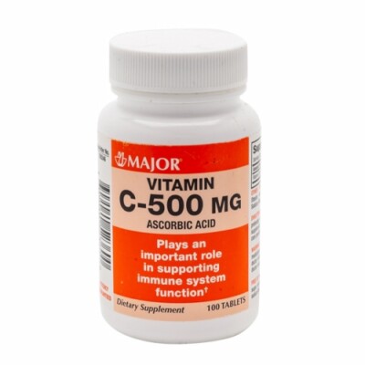 Vitamin C 500mg 100 Tabs By Major Pharmaceuticals