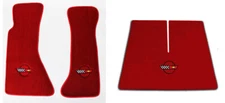 NEW! Red Carpet MAT SET 1984-1996 Corvette With Embroidered Circle Emblem Logo 3