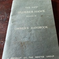 Humber Hawk Mark 111 Owners Manual 