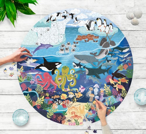 The Ocean Lover's 1000 Piece Round Jigsaw Puzzle Ridley New - Picture 3 of 3