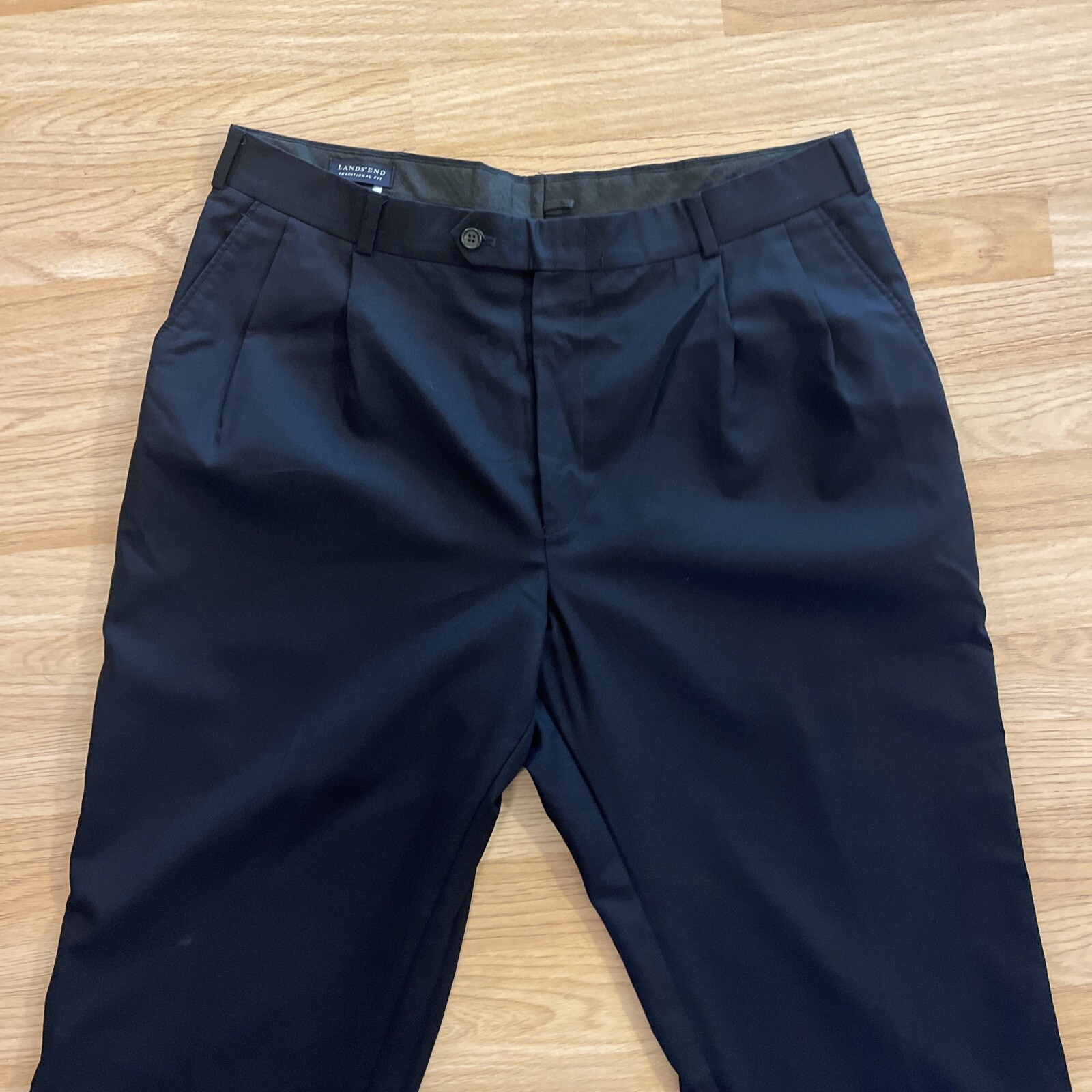 Pantalon De Golf Para Hombre Vestir Lana Lands' End Formal Talla 37 Frente Plano