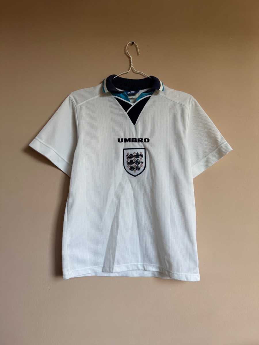 ウェア 95/96 umbro England soccer jersey kit Vintage Umbro England Home Soccer Jersey 1995-1997 White T