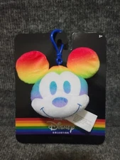 Disney Rainbow Pride Collection Mickey Mouse Keychain Bag Clip Plush