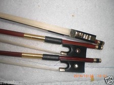 3 PCs Quality Brazilwood Violin Bow 4/4 Ebony Frog Abalone Shell