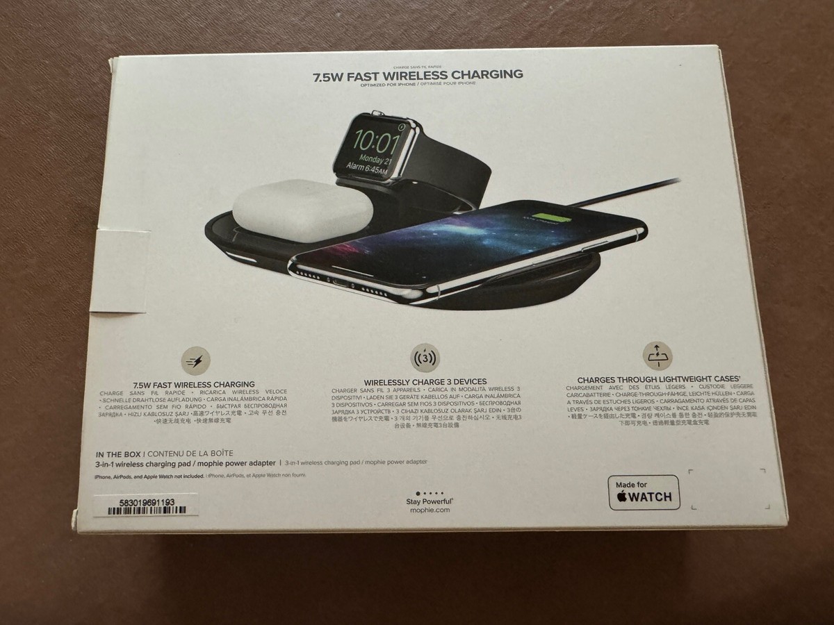 Mophie 3-in-1 wireless charging pad glass version UK