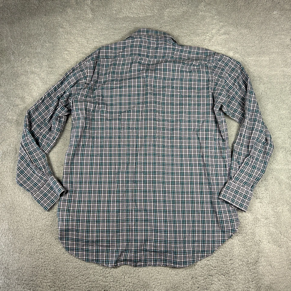 Etro Button Up Shirt Mens XL 46 Purple Blue Plaid Long Sleeve Button Up Italy - Image 2 of 4