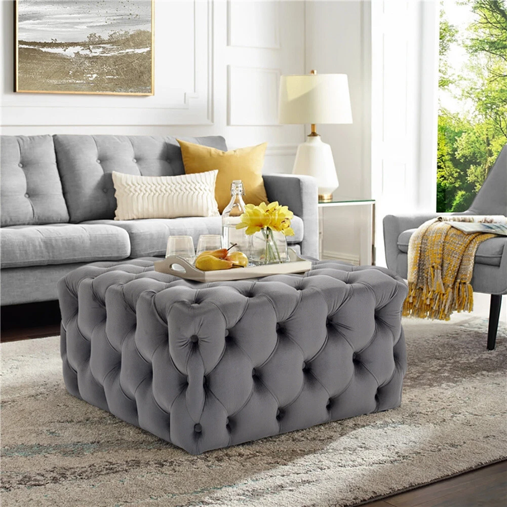 Square chesterfield footstool online
